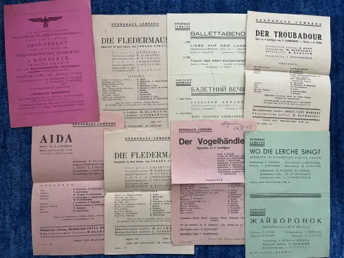 GG: Ankündigungsblätter für das Opernhaus Lemberg und Philharmonie 1940-1944