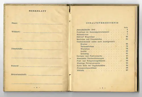 GG: Taschenjahrbuch 1943 für den Deutschen im Generalgouvernement