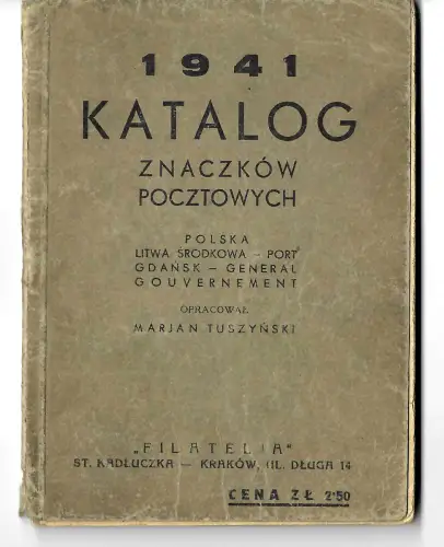 GG: Znaczkow Pocztowych Polska, Katalog 1941, Polnischer Briefmarkenkatalog