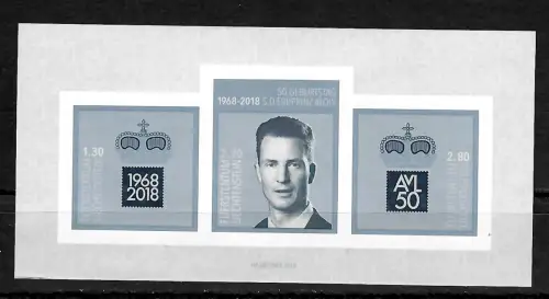 Liechtenstein 2018: 50. Geburtstag von Erbprinz Alois, postfrischer Block