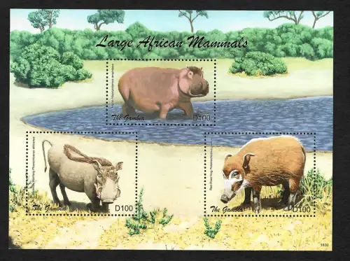 Gambia 2019: Large African Mammals, Nilpferd, postfrisch, mnh **