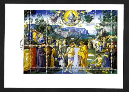 Liechtenstein 2018: Die Taufe Christi, Panoramabogen auf FDC
