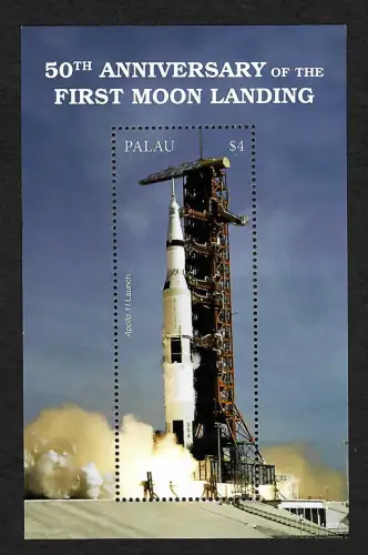 Palau 2018: 50th Anniversary of the first moon landing, Apollo 11 launch, **
