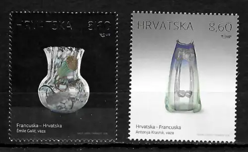 Kroatien 2019: Ausgabe mit Frankreich, Dekorative Kunst, Vasen, postfrisch