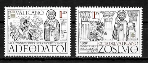 Vatikan 2018: Päpste Adeodato und Zosimo, postfrisch
