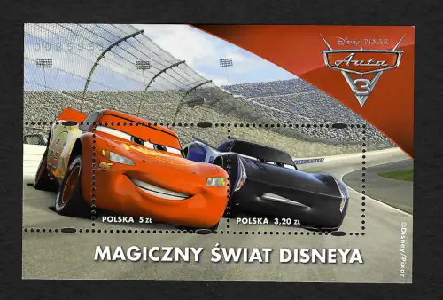Polen 2018: Block #262, Disney/Pixar Cars 3, Magiczny Swiat Disneya, **