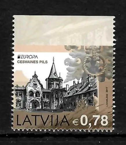 Lettland 2017: EUROPA: Burgen und Schlösser, postfrisch
