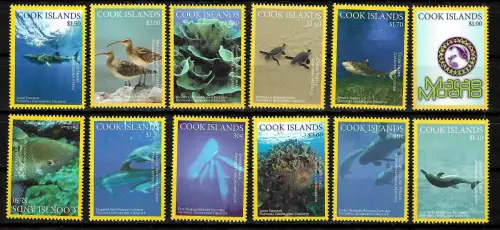 Cook Inseln 2018: Meerestiere, Haie, Delphine, Schildkröten, ... postfrisch