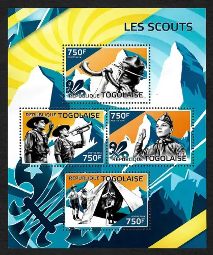 Togo 2014: Les Scouts, Pfadfinder, Block postfrisch, **