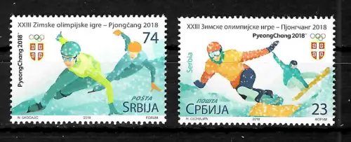 Serbien 2018: Olympische Winterspiele, postfrisch