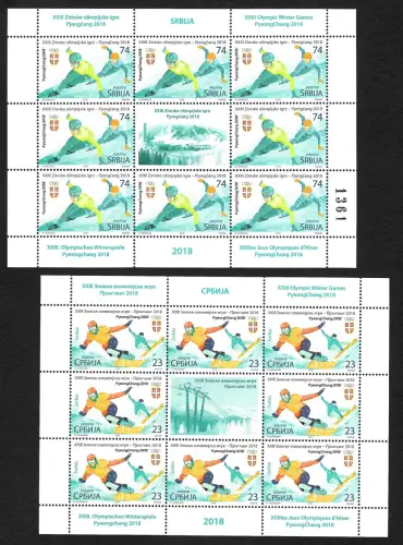 Serbien 2018: Olympische Winterspiele, Kleinbogen, postfrisch