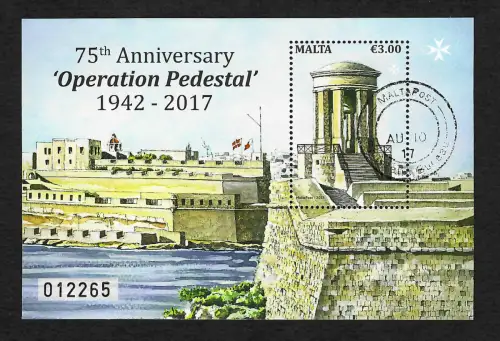 Malta 2017: 75th Anniversary Operation Pedestal, Block gestempelt