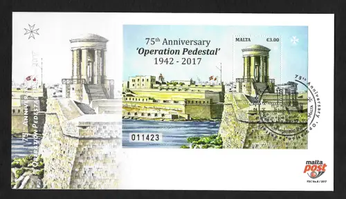 Malta 2017: 75th Anniversary Operation Pedestal, Block FDC