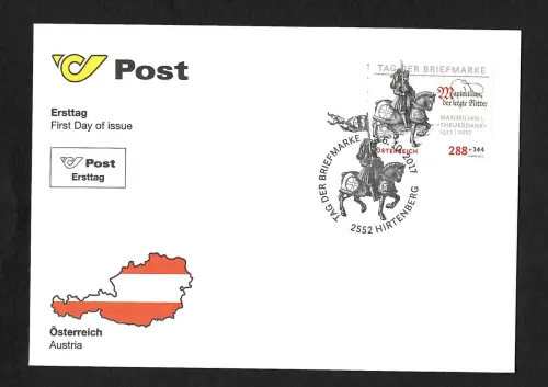 Österreich 2017: Tag der Briefmarke, Maximilian der letzte Ritter, FDC