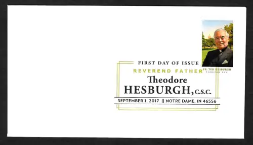 USA 2017: Reverend Father Theodore Hesburgh, C.S.C., color FDC