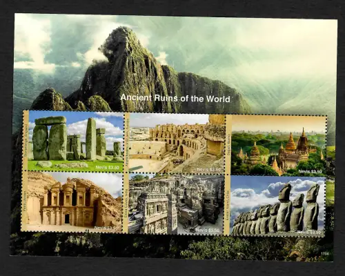 Nevis 2018: Ancient  Ruins of the world, block mnh, postfrisch