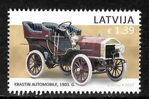 Lettland 2017: Motormuseum Riga, Oldtimer, Krastin Automobile, postfrisch