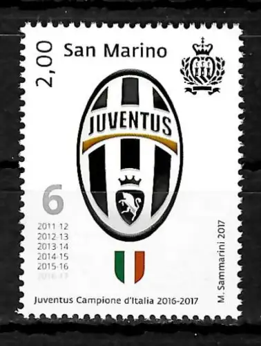 San Marino 2017: Juventus Campione d'Italia 2016-17, postfrisch