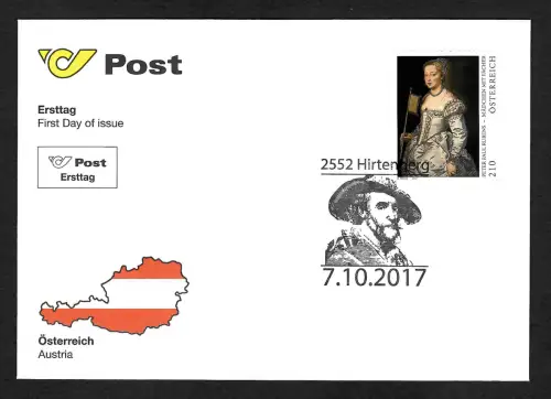Österreich 2017: Peter Paul Rubens: Mädchen mit Fächer, FDC