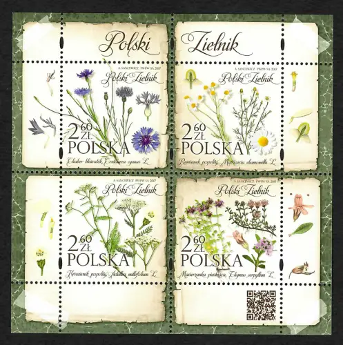 Polen 2017: polnisches Herbarium, Block postfrisch
