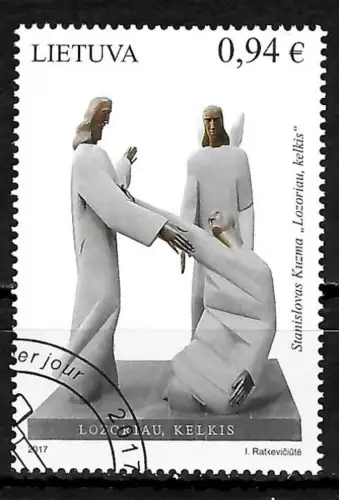 Litauen 2017: Zeitgenössische Kunst litauischer Künstler, gestempelt