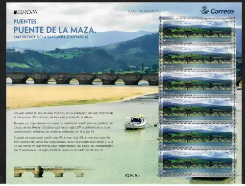 Spanien 2018: EUROPA: Brücken - Großbogen, postfrisch