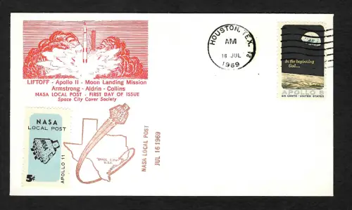 USA 1969: Apollo 11, NASA Lcoal Post Vignette, Houston