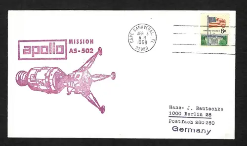 USA 1968: Apollo 6: Erinnerungsmission AS-502, Cape Canaveral, FL