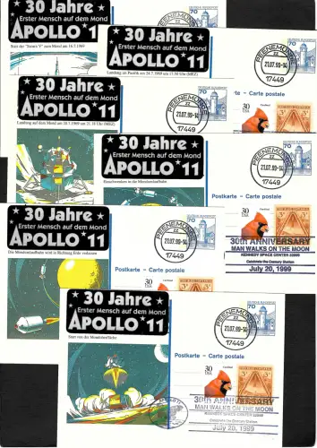 Bund 1999: 30 Jahre erster Mensch auf dem Mond, 6 Belege, Peenemünde
