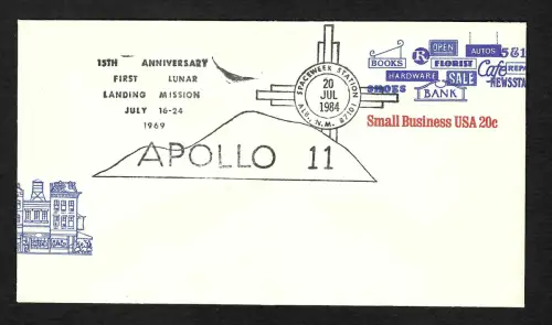 USA 1984: Apollo 11: 15 Jahre Apollo 11, Ganzsache gestempelt, Small Business US