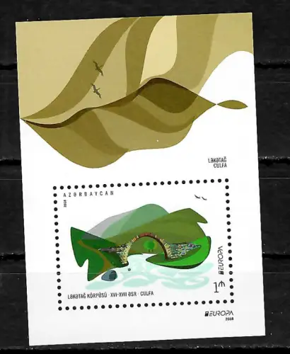 Aserbaidschan 2018: EUROPA, Brücken, Block postfrisch