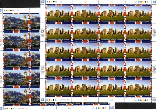 UNO Genf 2018: Welterbe Vereinigtes Königreich: Edinburgh, Stonehenge, 2 sheets