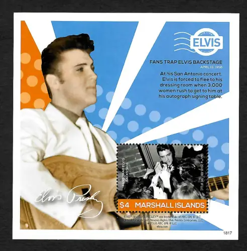 Gambia 2018: Block postfrisch: Elvis Presley: Fans trap Elvis backstage