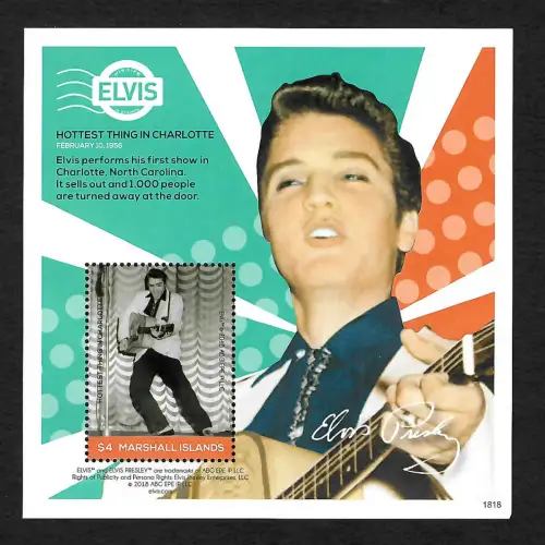 Gambia 2018: Block postfrisch: Elvis Presley: Hottest thing in Charlotte