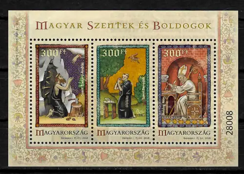 Ungarn 2018: Ungarische Heilige und Selige, Block postfrisch