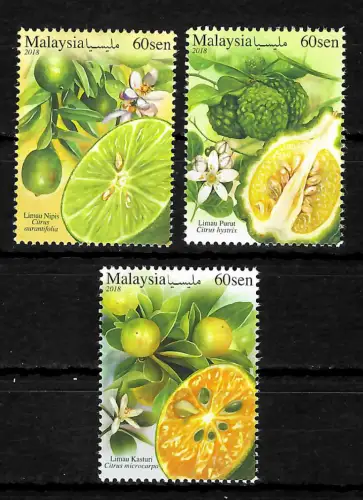 Malaysia 2018: Zitrusfrüchte, postfrisch