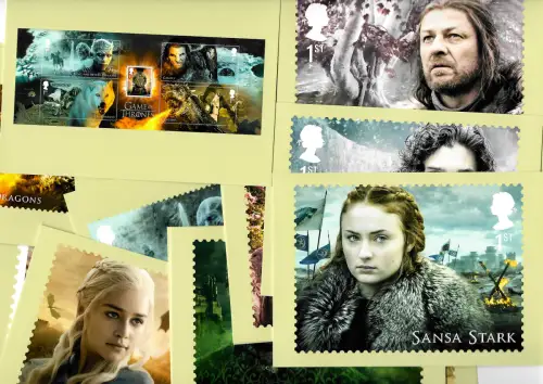 GB 2018: 16x Postkarten: Game of Thrones, postfrisch