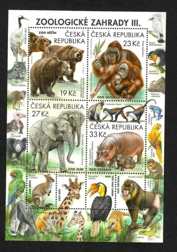 Tschechische Republik 2018: Zoo, Block 19, Bären, Orang Utan, Elefanten, ...