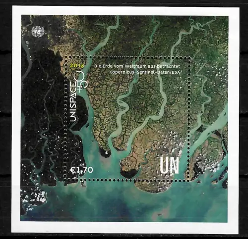 UNO Wien 2018: UNISPACE 50, Weltraum, Block postfrisch