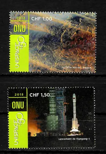 UNO Genf 2018: UNISPACE 50, Weltraum, postfrisch