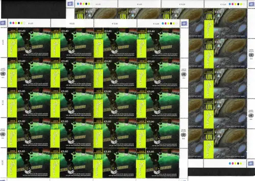 UNO Wien 2018: UNISPACE 50, Weltraum, 2x Bögen, postfrisch