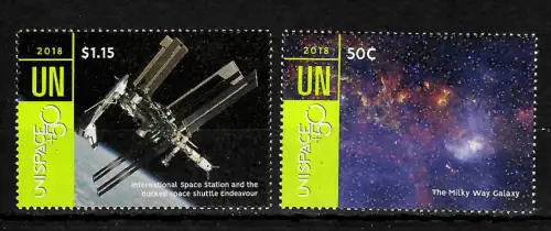 UNO New York 2018: UNISPACE 50, Weltraum, postfrisch