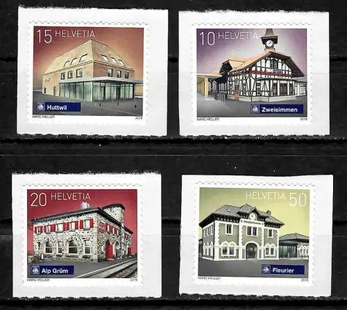 Schweiz 2018: Schweizer Bahnhöfe, postfrisch