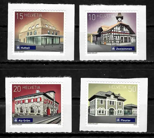 Schweiz 2018: Schweizer Bahnhöfe, postfrisch