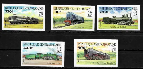 Zentralafrika 1984: Eisenbahnen, Züge, postfrisch