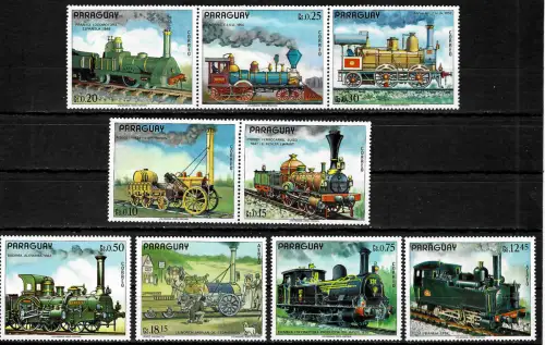 Paraguay 1984: Eisenbahnen, Züge, postfrisch