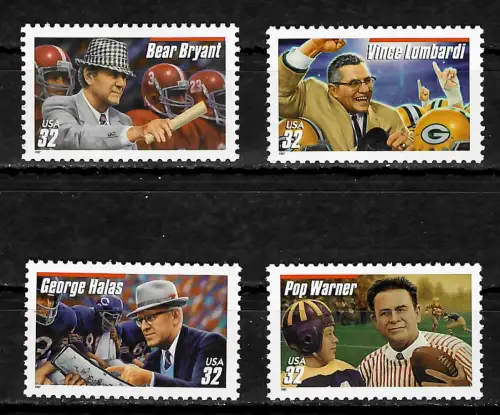 USA 1992: Bear Bryant, Vince Lombardi, George Halas, Pop Warner, mnh