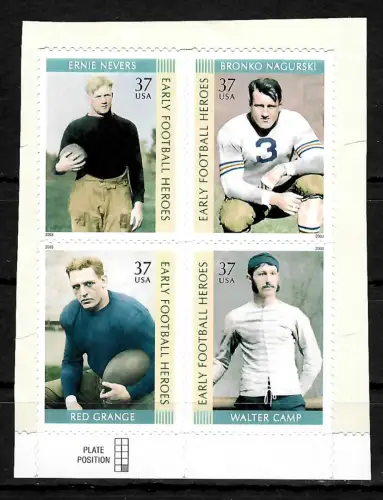 USA 2003: Early football heroes, Ernie Nevers, Red Grange, Walter Camp, Bronko
