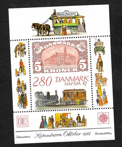 Dänemark 1987: Block #7, #900, Briefmarkenausstellung HAFNIA, postfrisch
