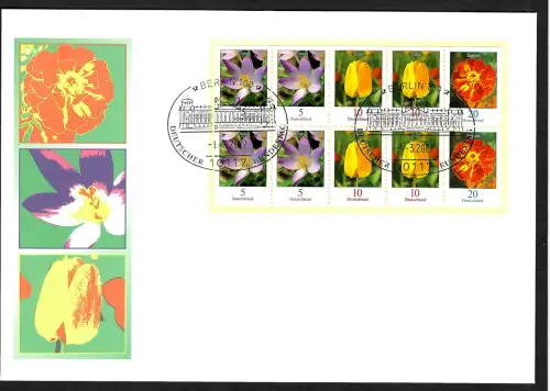 Bund 2007: Blumen, Zusammendruck auf FDC